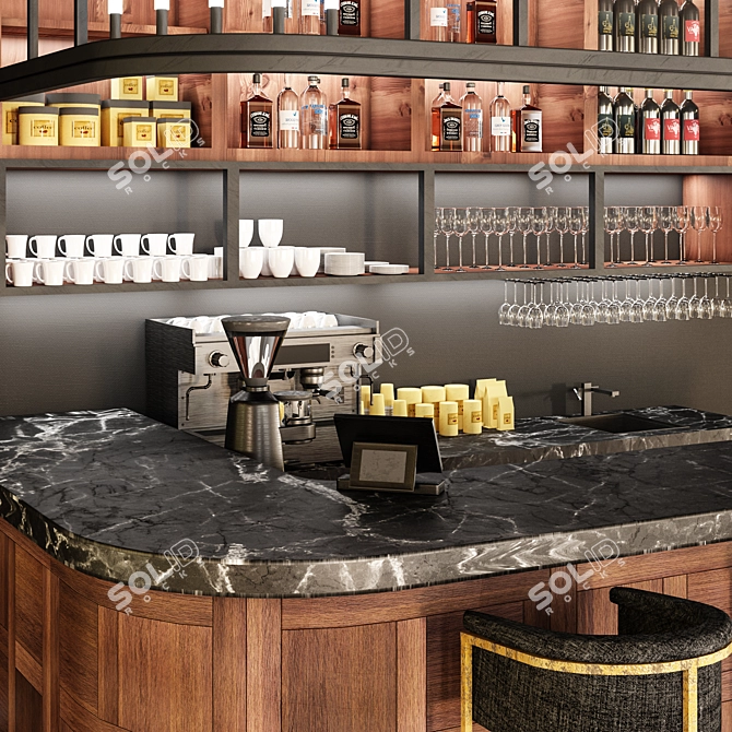 Polys: 149 656 - Stylish Restaurant Bar 3D model image 2