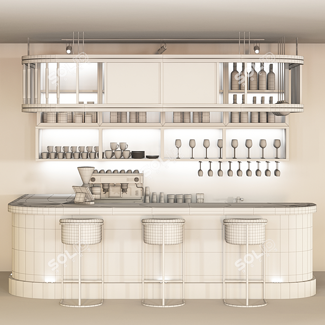 Polys: 149 656 - Stylish Restaurant Bar 3D model image 3