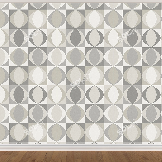 Seamless Wallpaper Set with 3 Textures 3D model image 2
