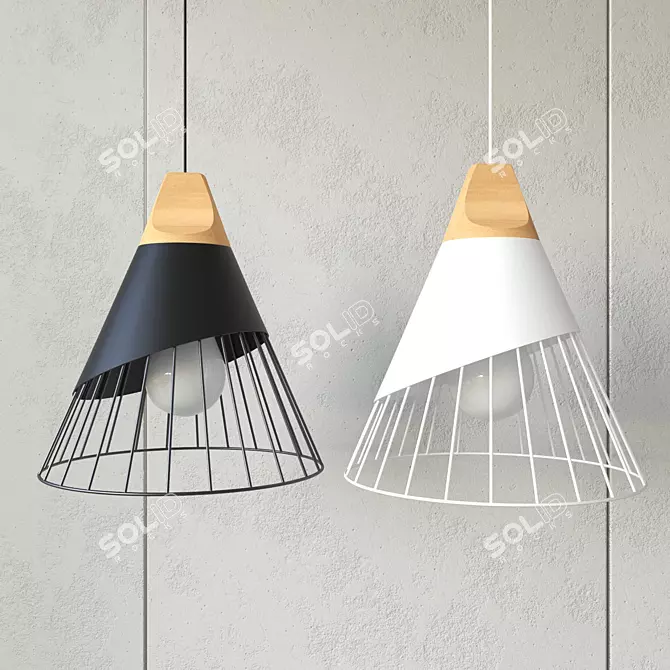 Modern Metal Pendant Lamp 3D model image 1