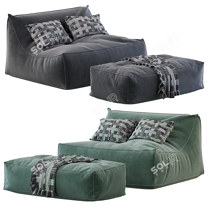 Zoe Lounge Chair: Casual Comfort in Every Size 3D model image 1