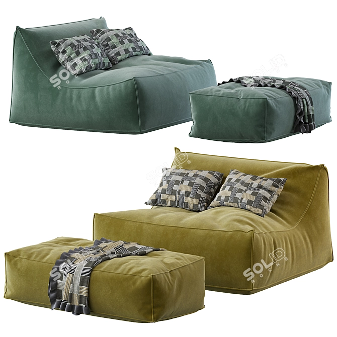 Zoe Lounge Chair: Casual Comfort in Every Size 3D model image 2