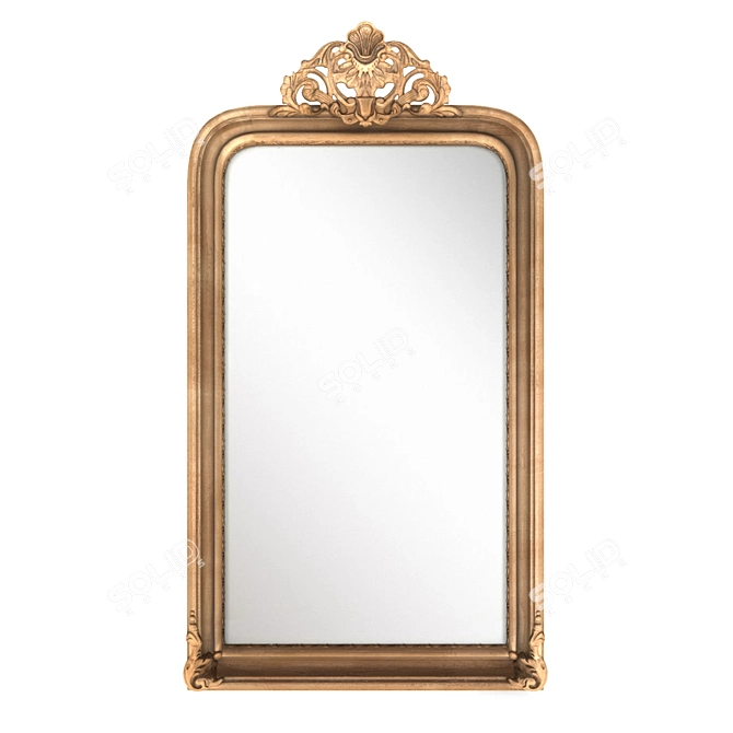 Elegant Gilded Boulogne Mirror 3D model image 1