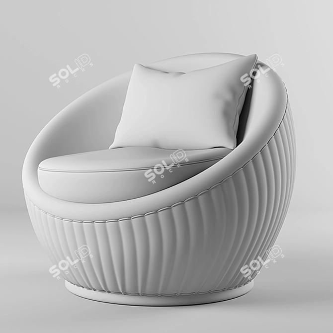 Blue Seat Armchair: 3D Max Vray-Corona 2013 3D model image 5