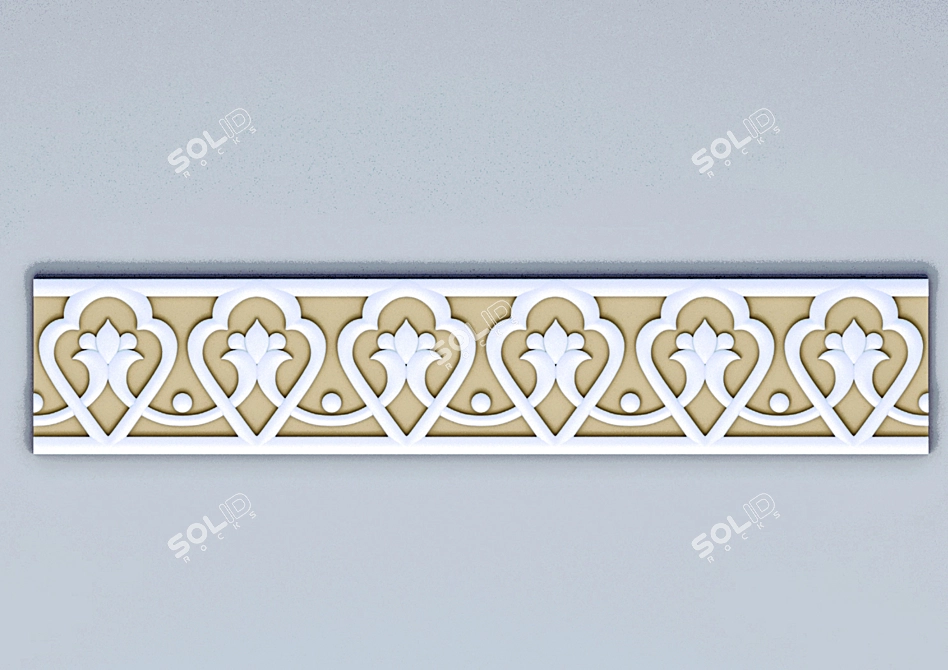 Uzbek Ganch Carving: Exquisite Traditional Artwork 3D model image 1