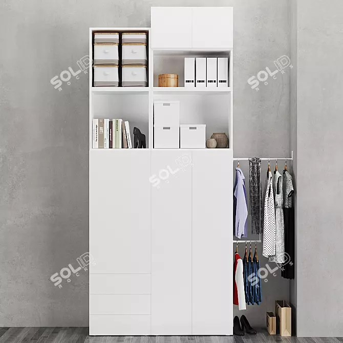 OPHUS Wardrobe | 5 Doors, 3 Drawers 3D model image 1