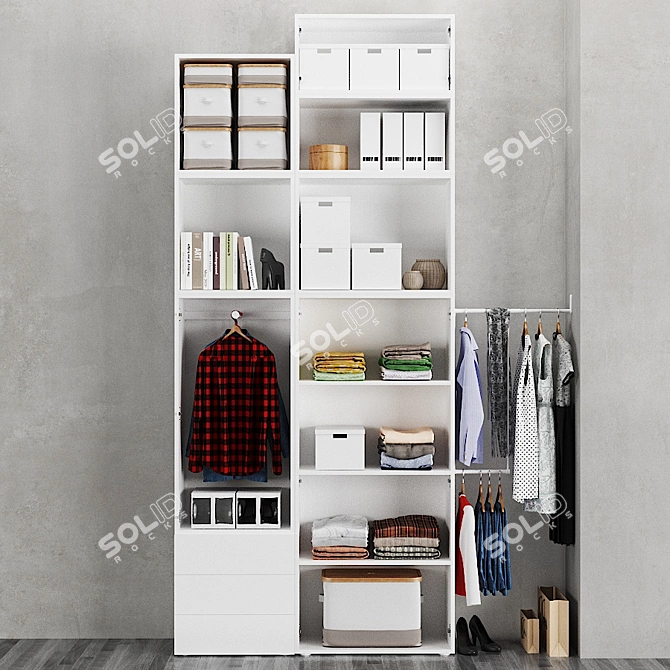 OPHUS Wardrobe | 5 Doors, 3 Drawers 3D model image 4