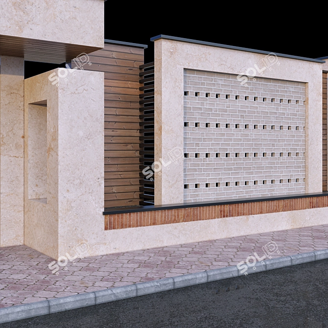 Modern Gate for V-Ray & Corona 3D model image 2