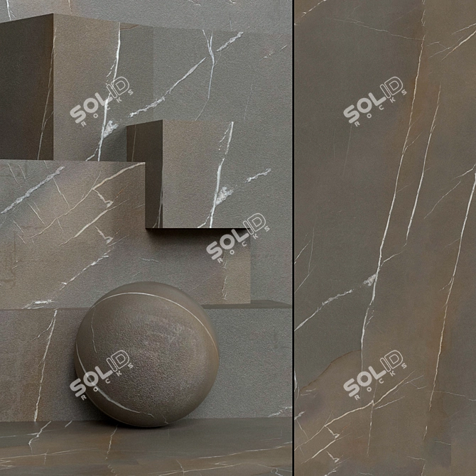 Title: Seamless High-Resolution Brown Armani Marble 3D model image 1