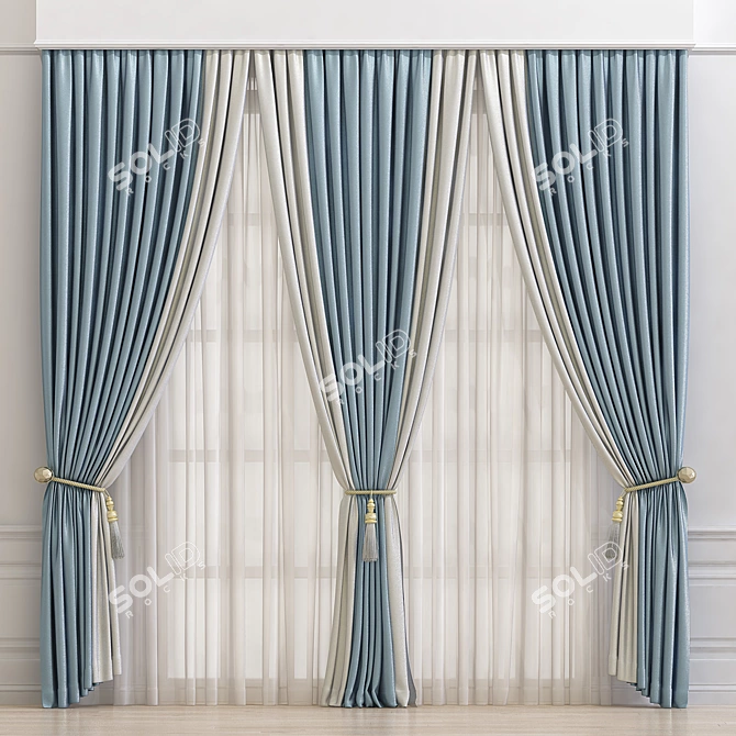 Revamped Curtain Design 3D model image 1