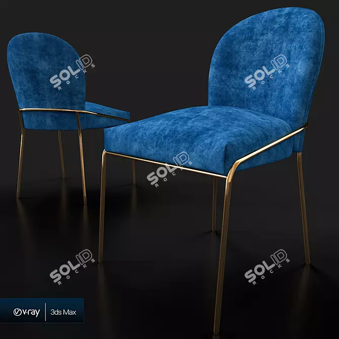 Modern Astrud Dining Chair 3D model image 1