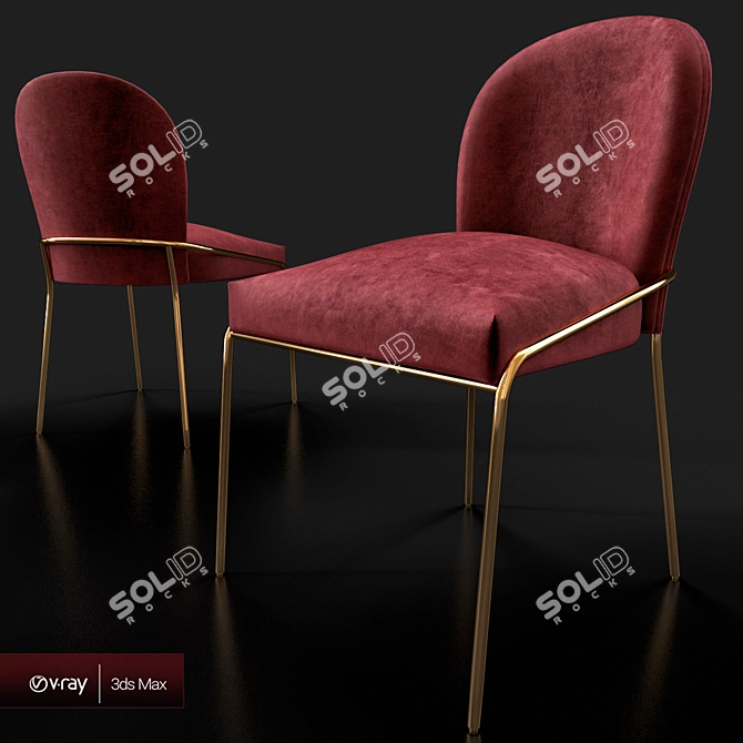 Modern Astrud Dining Chair 3D model image 2