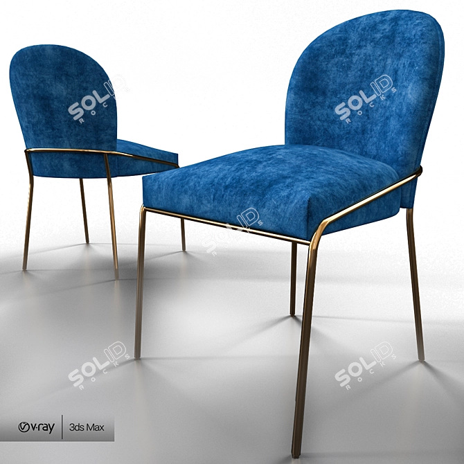 Modern Astrud Dining Chair 3D model image 4