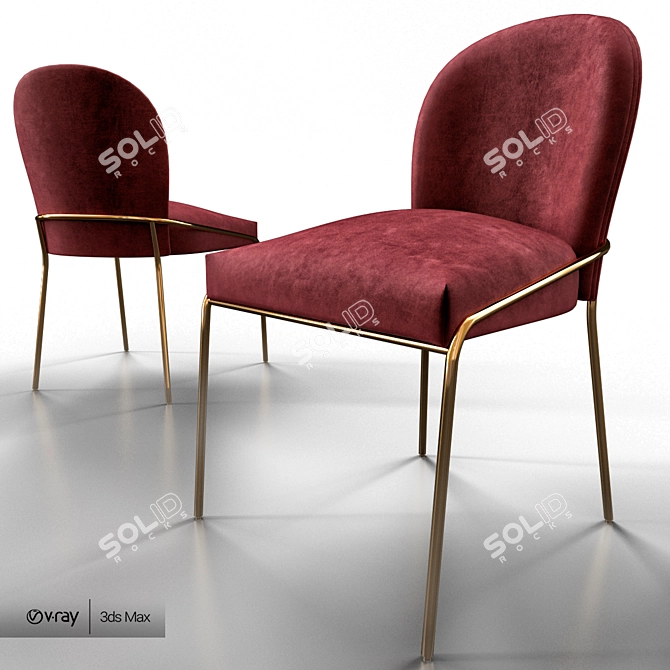 Modern Astrud Dining Chair 3D model image 5