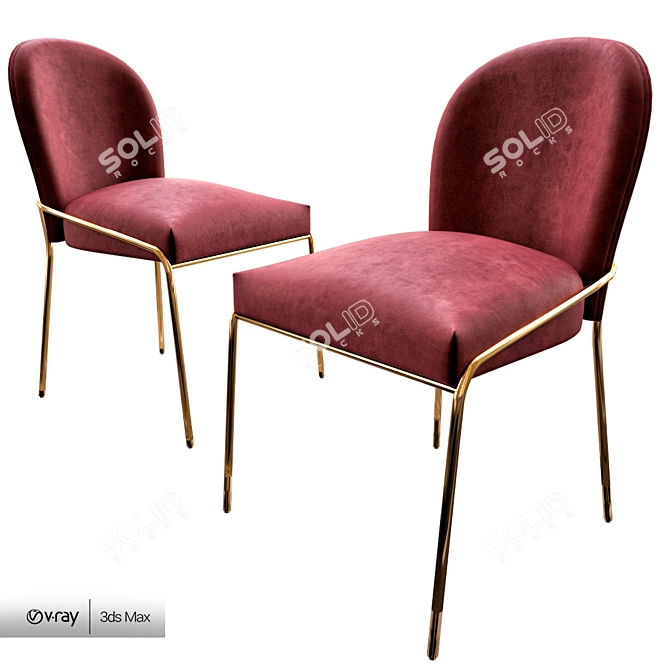 Modern Astrud Dining Chair 3D model image 7