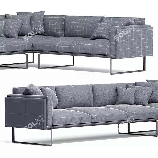 Modern Design 8 Corner Sofa 3D model image 1