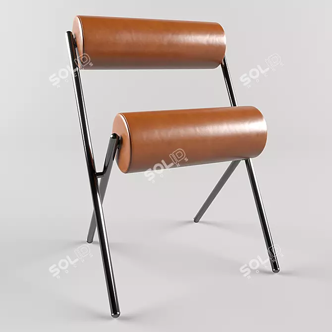 Modern Leather Chair: SANCAL Roll by Mut 3D model image 1