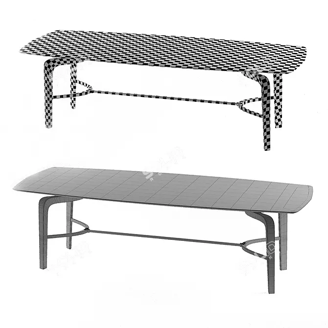 Giorgetti Blade Table: Geometry, Textured 3D model image 5
