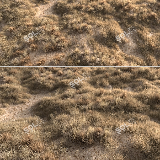  Rustic Dried Grass Bundle 3D model image 1