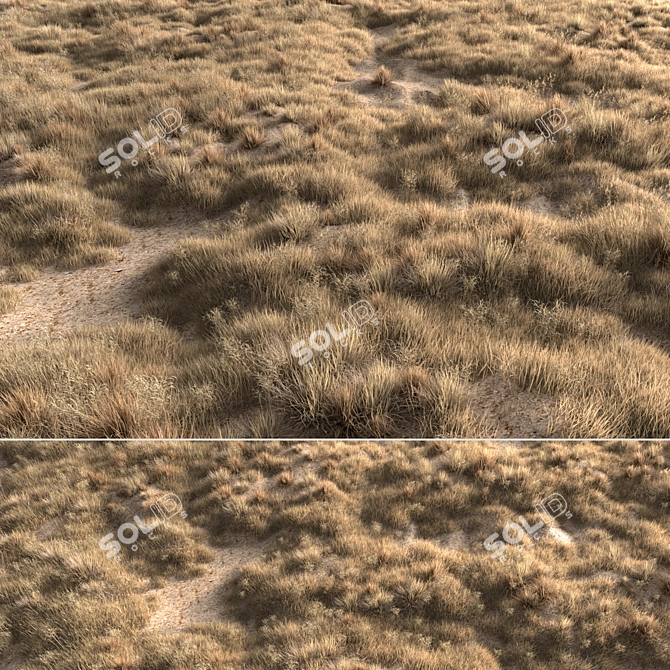  Rustic Dried Grass Bundle 3D model image 6