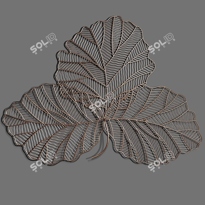Copper Leaf Metal Wall Art 3D model image 1