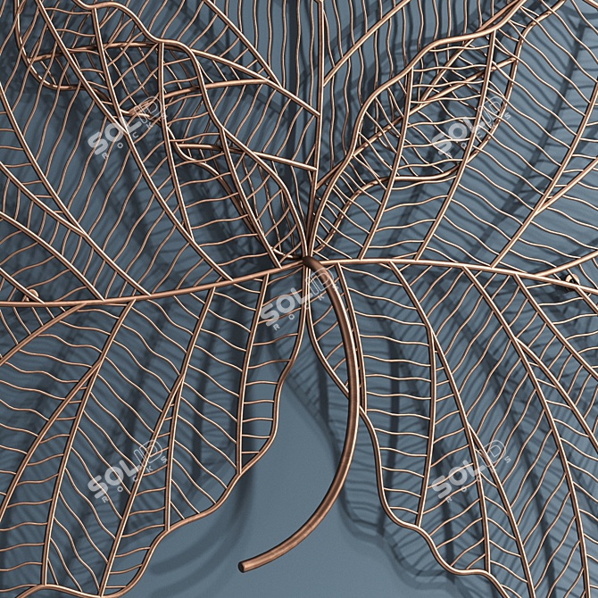 Copper Leaf Metal Wall Art 3D model image 2