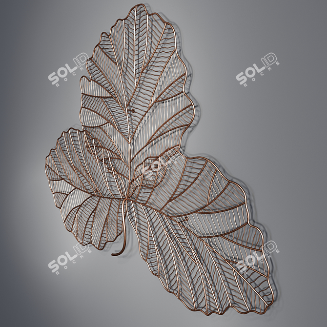 Copper Leaf Metal Wall Art 3D model image 3