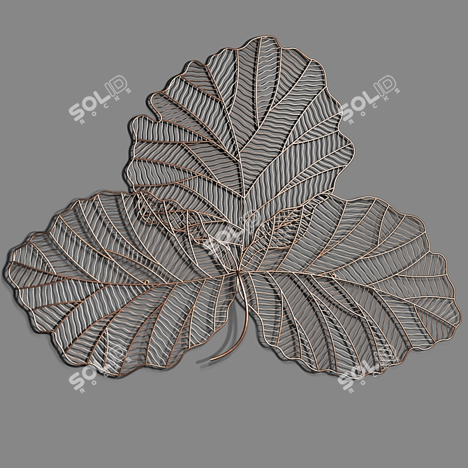 Copper Leaf Metal Wall Art 3D model image 5