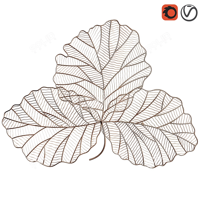 Copper Leaf Metal Wall Art 3D model image 6