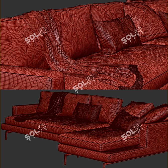 Modern Verzelloni Larsen Sofa 3D model image 5