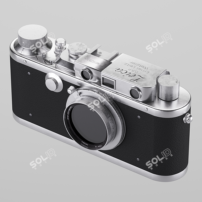 Vintage Leica III Rangefinder Camera 3D model image 2