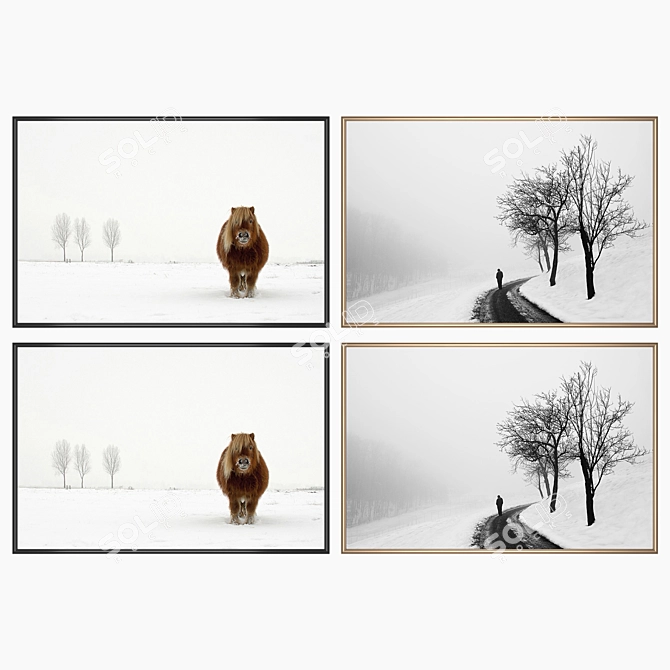 Title: Duo Artworks with Multiple Frames 3D model image 2