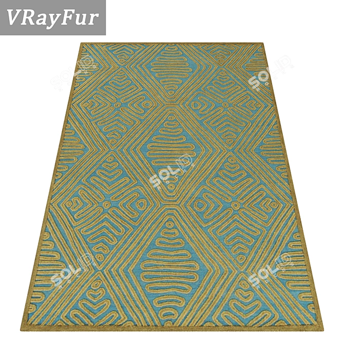 High-Quality Carpet Set - 3 Variations 3D model image 2