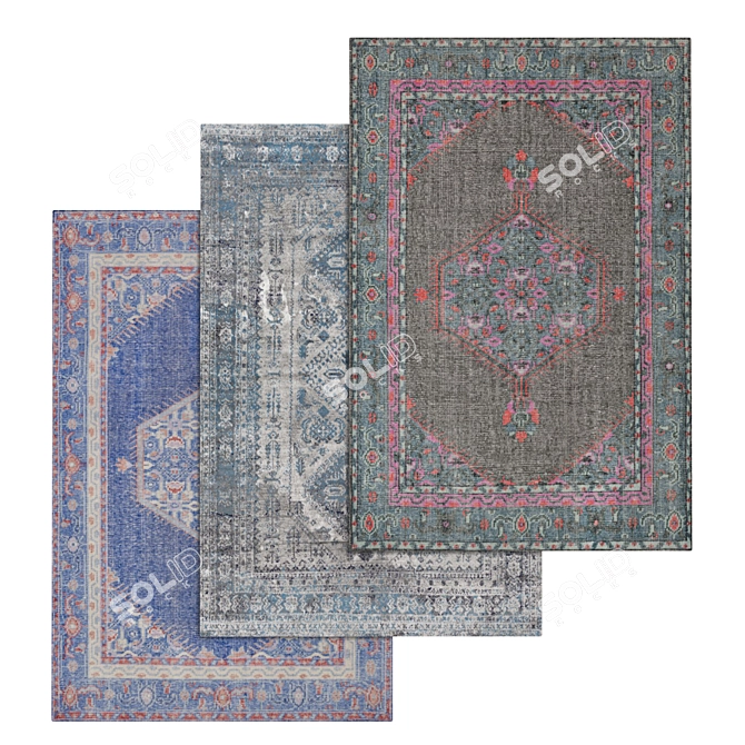 High-Quality Carpets Set 3D model image 1