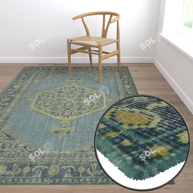 Luxury Carpet Set: High-Quality Textures for Various Perspectives 3D model image 5