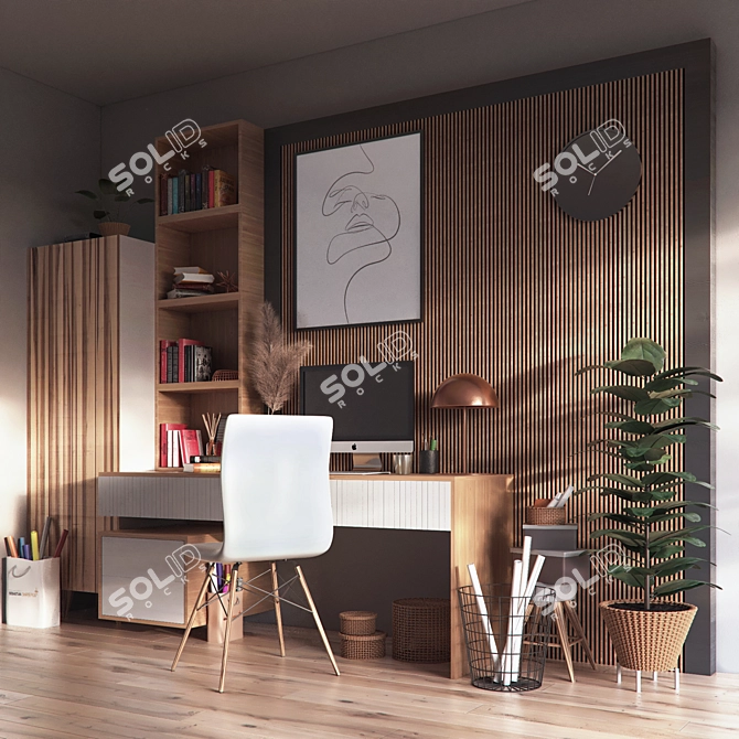 Modern Office Furniture Set 3D model image 1