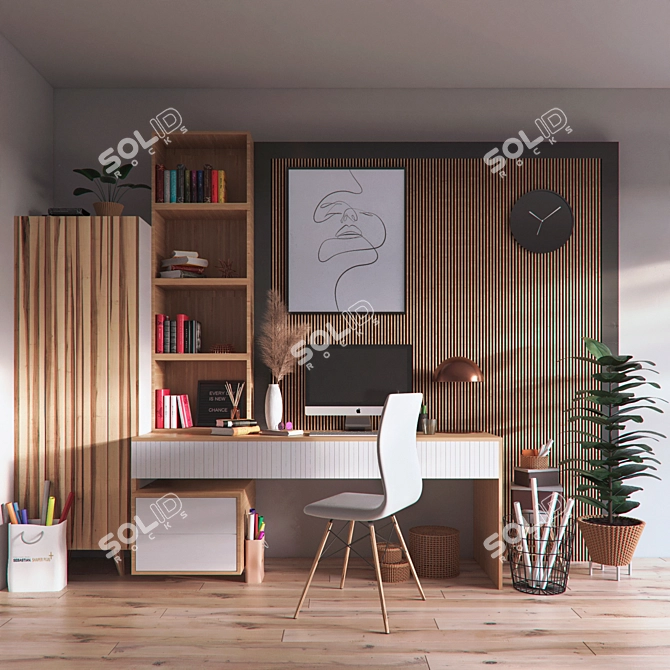 Modern Office Furniture Set 3D model image 4