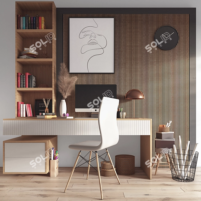 Modern Office Furniture Set 3D model image 7