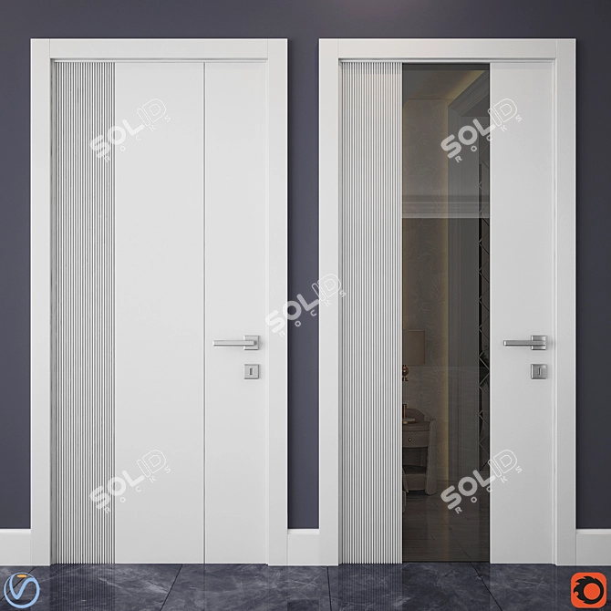 Contemporary 3D Door Design 3D model image 1