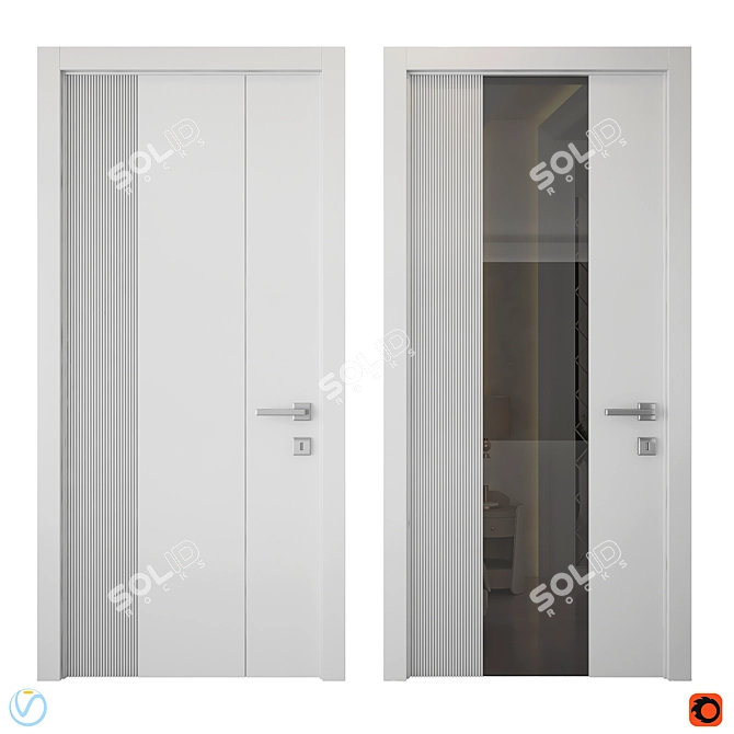 Contemporary 3D Door Design 3D model image 3