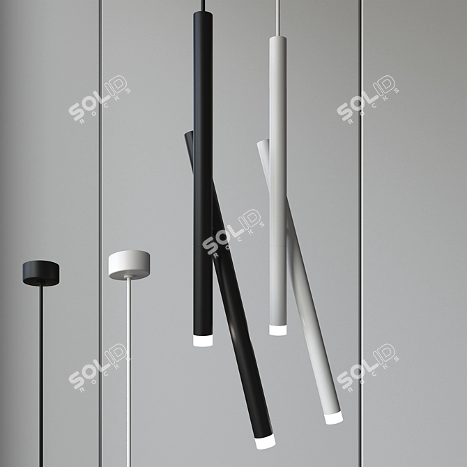 Modern Aluminum Ceiling Light 3D model image 1