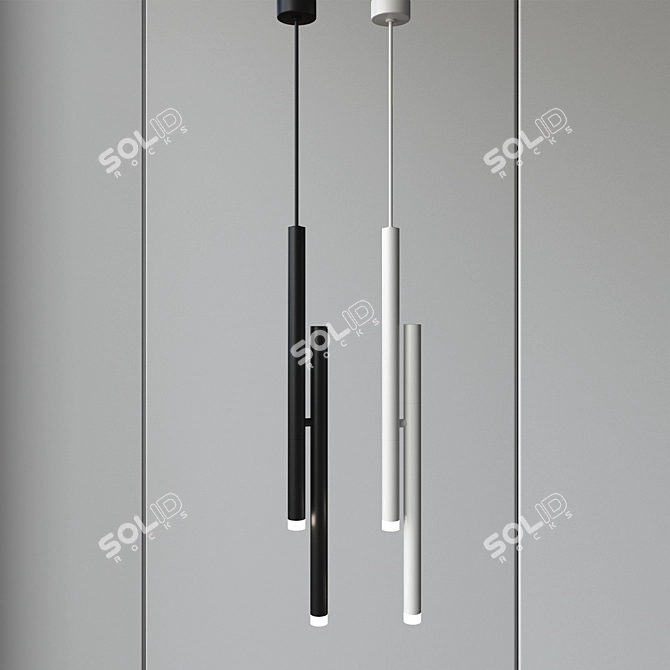 Modern Aluminum Ceiling Light 3D model image 3