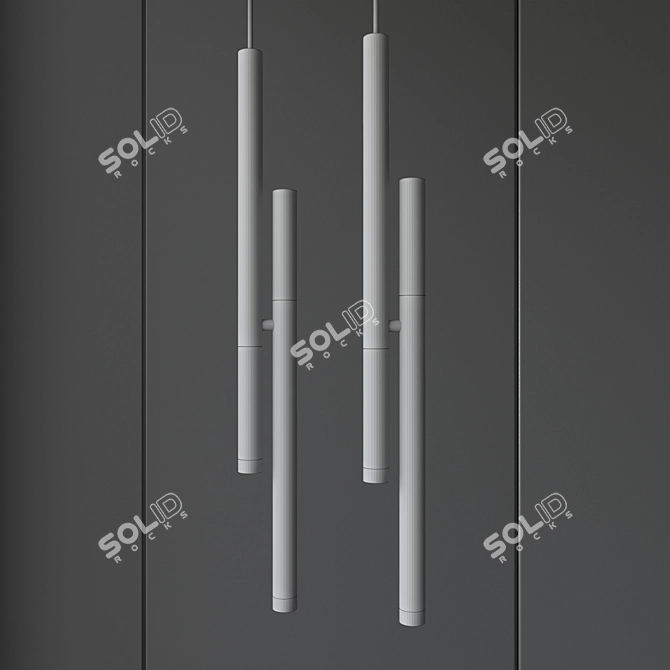 Modern Aluminum Ceiling Light 3D model image 4