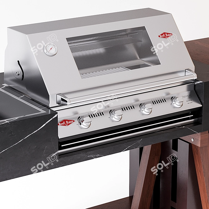 OCQ BBQube Outdoor Kitchen: The Ultimate Grilling Experience 3D model image 2