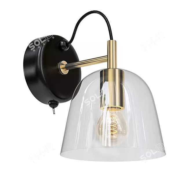 Elegant Copper Wall Sconce 3D model image 1