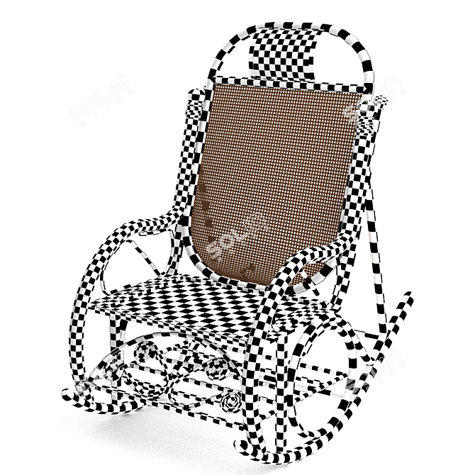 Elegant Geometry Armchair 3D model image 3