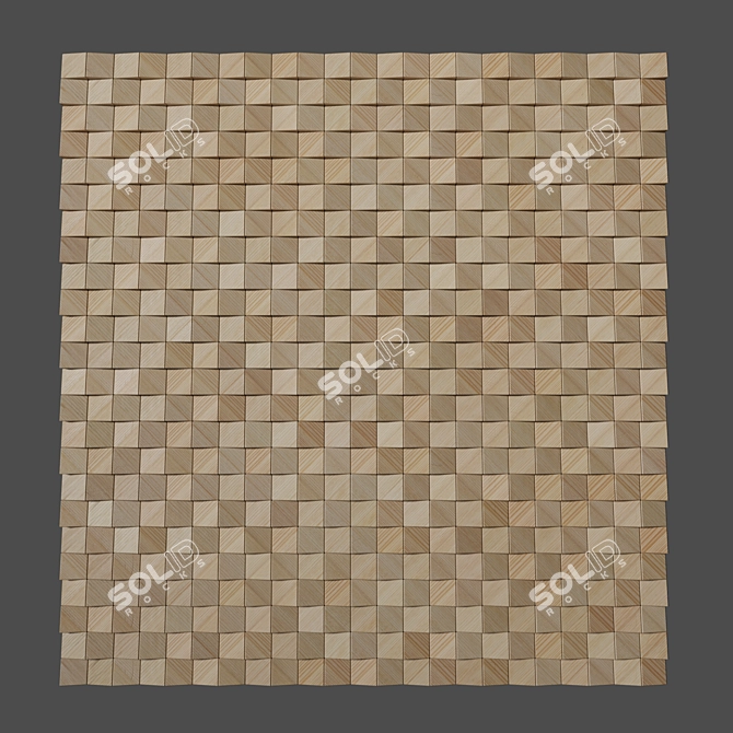 Georgia V2 - Modular Wooden 3D Panel 3D model image 2