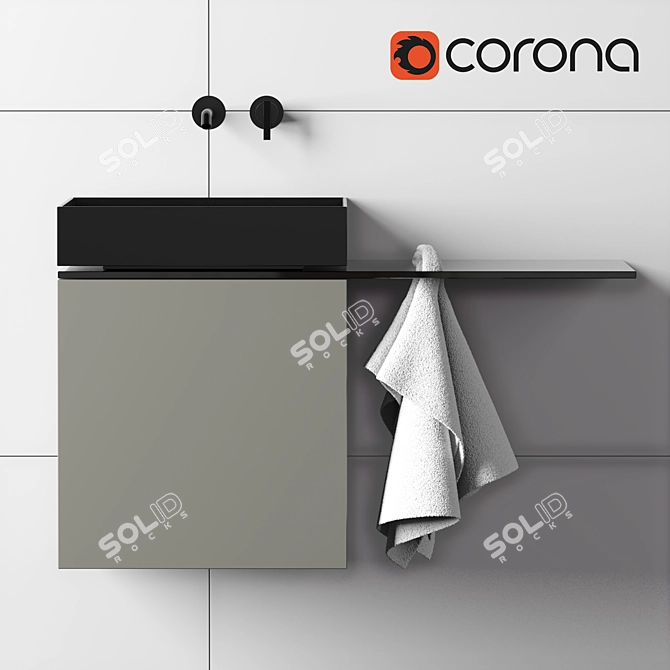 Moab80 Bathroom Vanity Set 3D model image 2