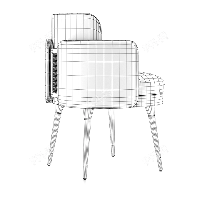 Bond Dining Chair | Elegant Design with Rattan Detail 3D model image 5