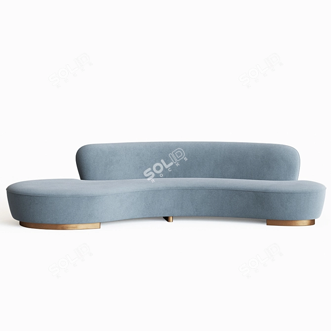 Elegant Serpentine Sofa by Vladimir Kagan 3D model image 3